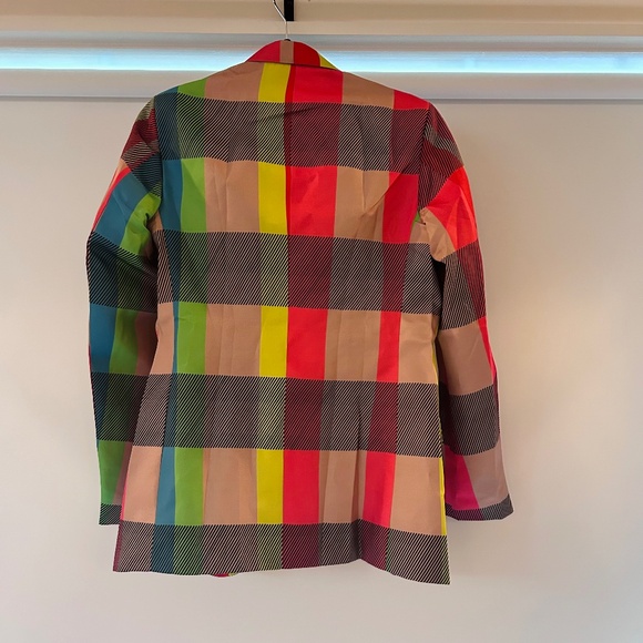 Colorful Checkered‎ Women's Blazer - Picture 2 of 3